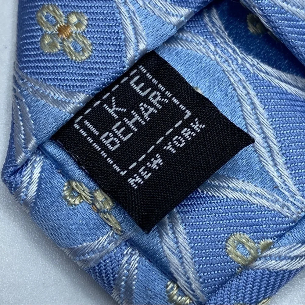 Ike Behar NY‎ Blue Gold Silk Tie
